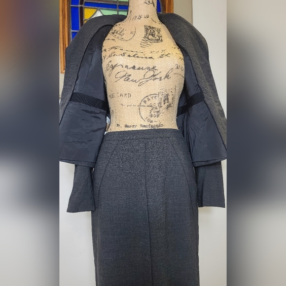 3 Pc Wool Ann Taylor Suit with Skirt AND Wide Legged Pants - Picture 3 of 13